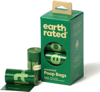 Earth Rated Unscented Poo Bags 120 Pack (8x15 Pack)