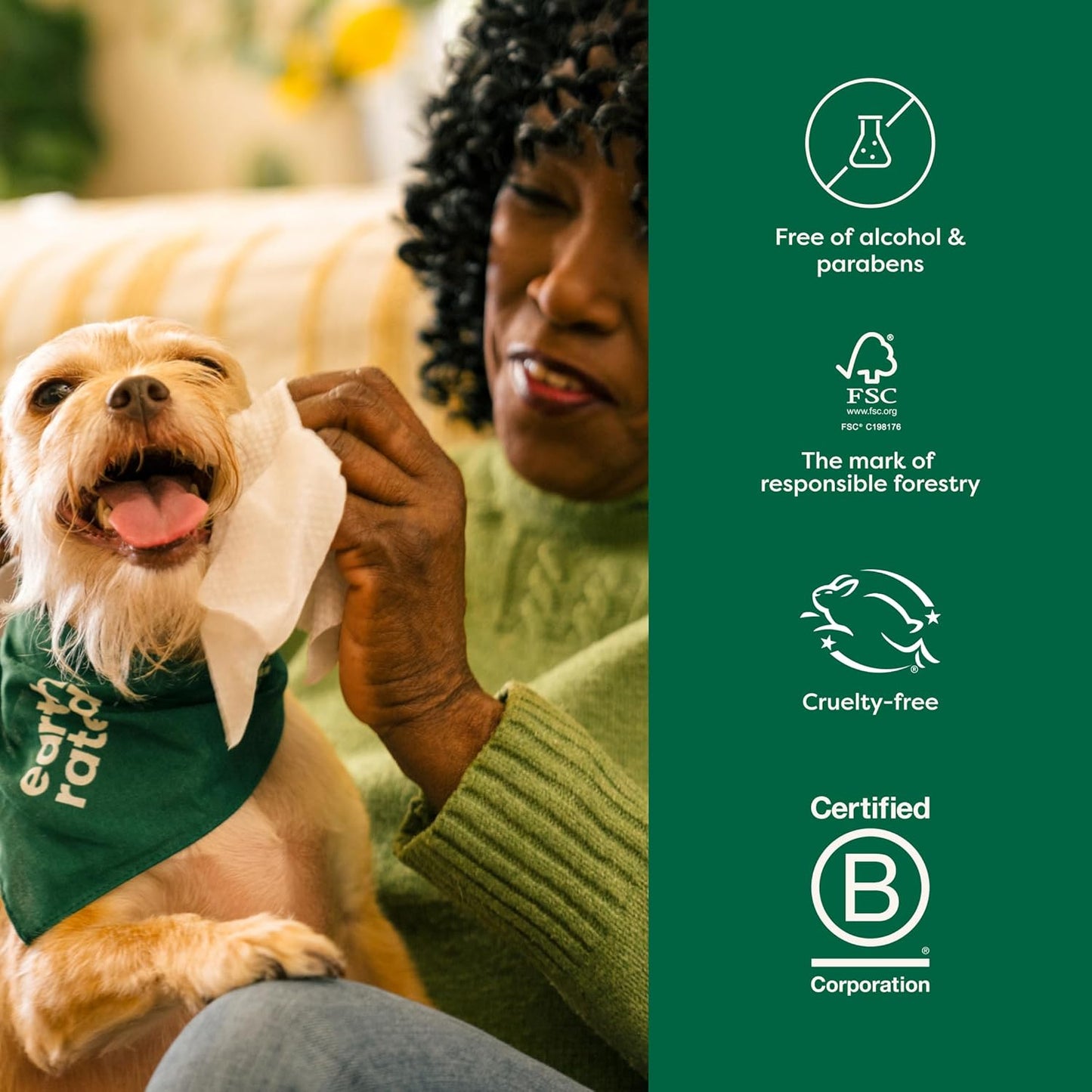 Earth Rated Lavender Pet Grooming Wipes 100 Pack