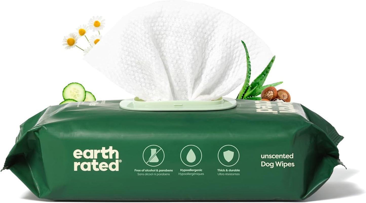 Earth Rated Unscented Pet Grooming Wipes 100 Pack