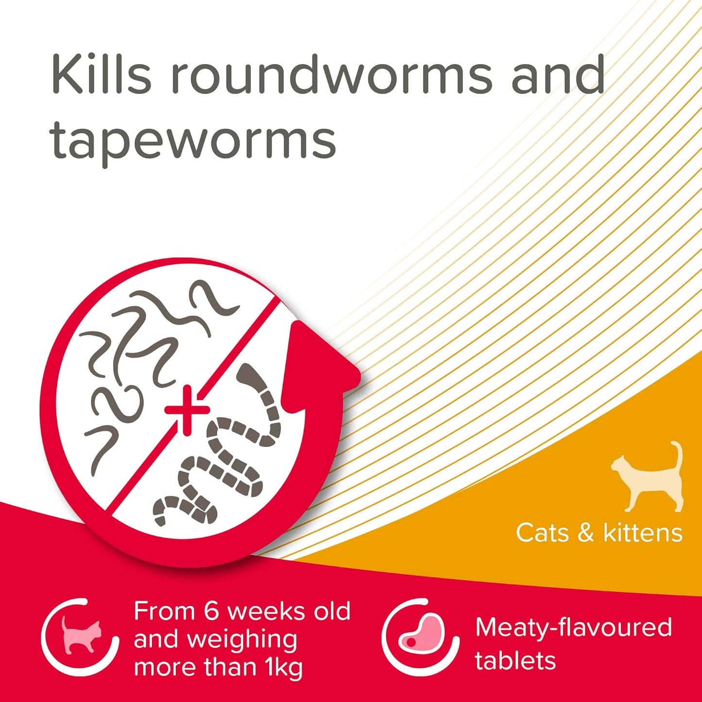 Beaphar WORMclear Cat Worming Tablets 2 Pack All-in-One Roundworm & Tapeworm Treatment