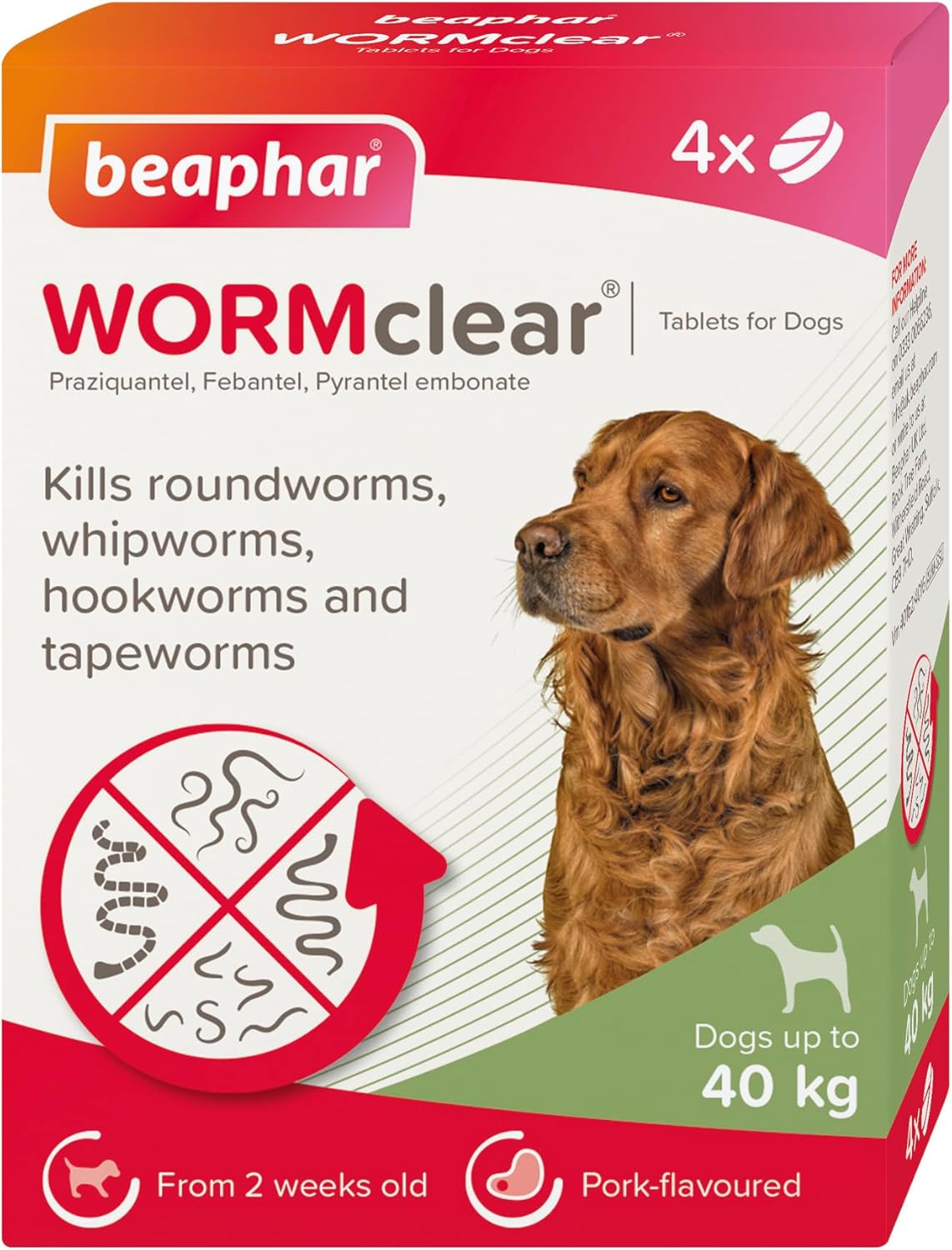 Beaphar Wormclear Dogs Up To 40kg 4 Tablets