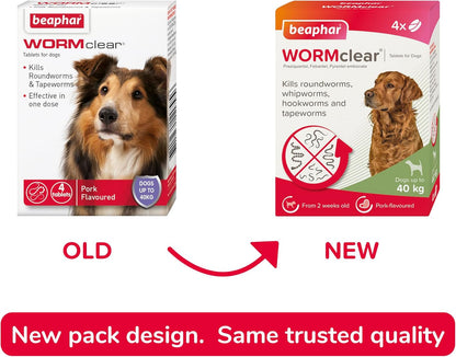 Beaphar Wormclear Dogs Up To 40kg 4 Tablets