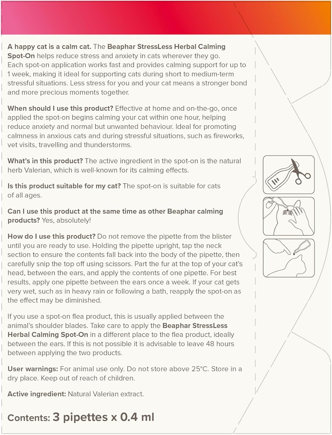 Beaphar Cat Calming Spot On 3 Weeks Cover