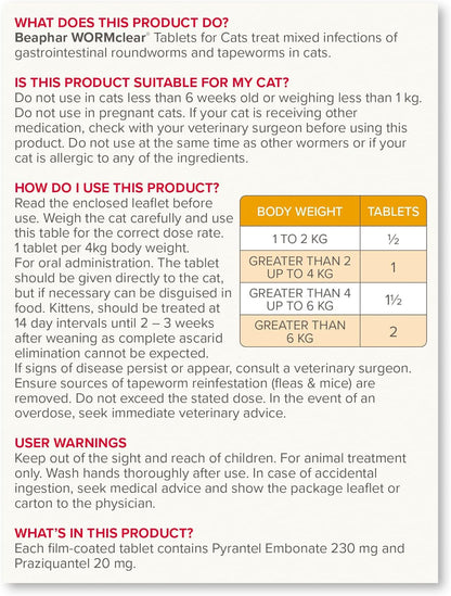 Wormclear Cat 4 Tablets