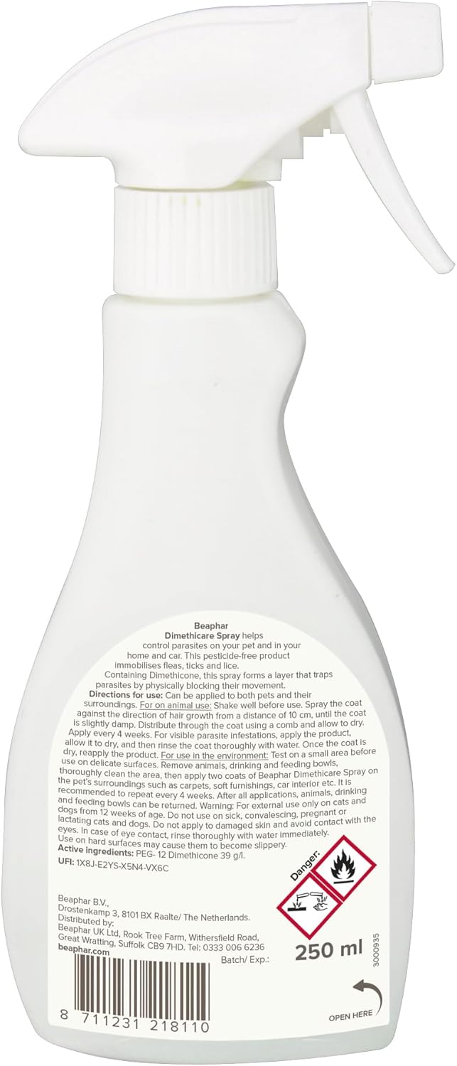 Beaphar Dimethicare Flea & Tick Spray For Pets 250ml