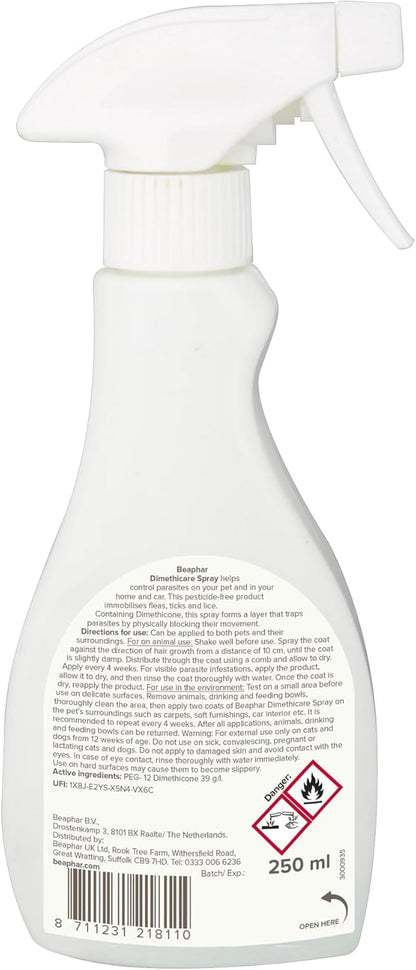 Beaphar Dimethicare Flea & Tick Spray For Pets 250ml