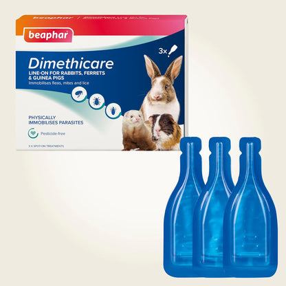 Beaphar Dimethicare Line-On For Rabbits, Ferrets & Guinea Pigs 3 Treatments