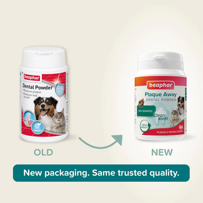 Beaphar Plaque Away Dental Powder For Pets 80g