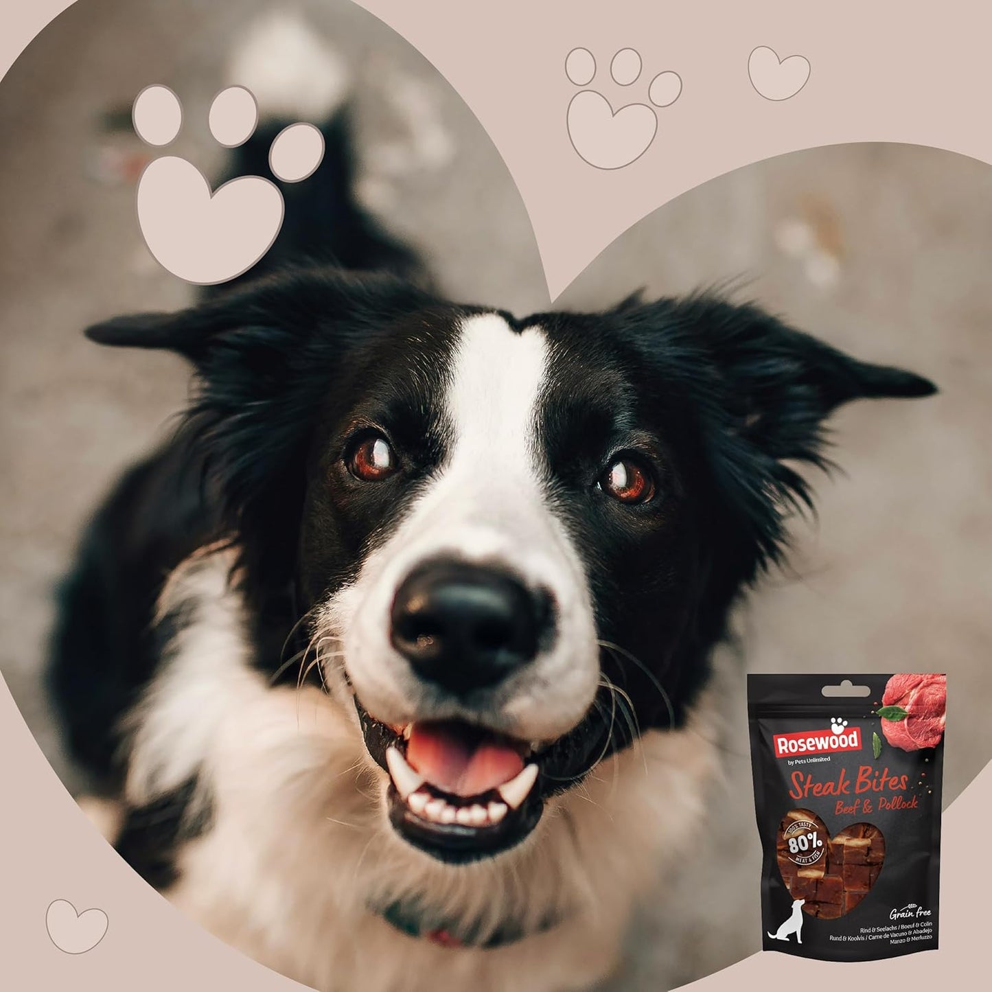 Pets Unlimited Steak Bites With Beef & Cod 100g