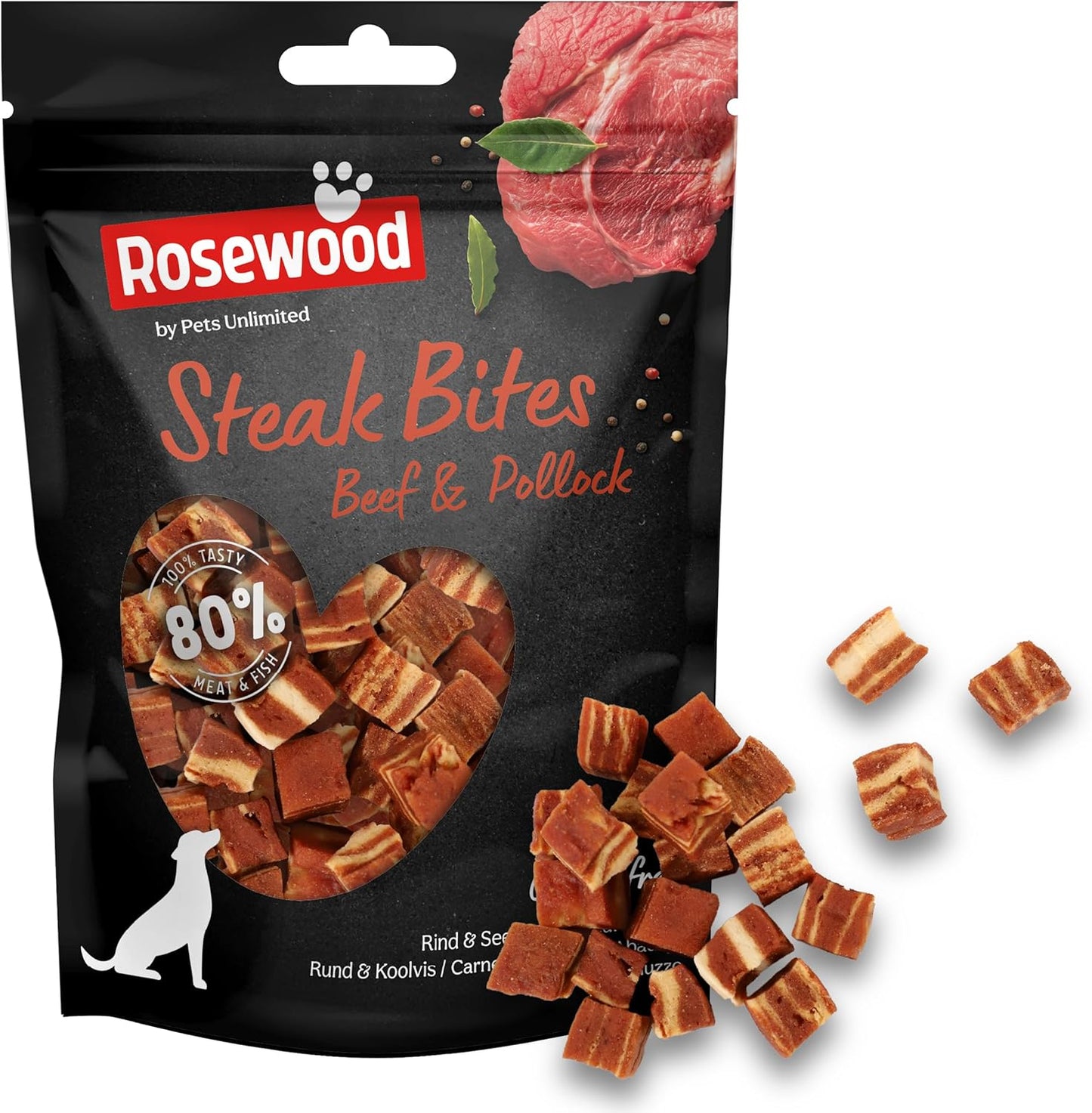 Pets Unlimited Steak Bites With Beef & Cod 100g