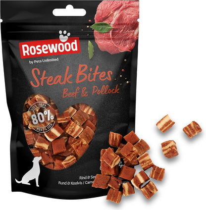 Pets Unlimited Steak Bites With Beef & Cod 100g