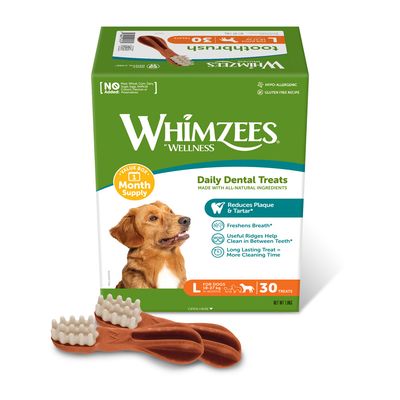 Whimzees Toothbrush Large Bulk Box Of 30