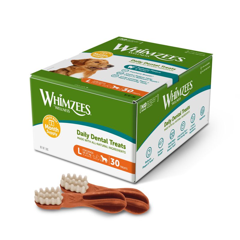 Whimzees Toothbrush Large Bulk Box Of 30