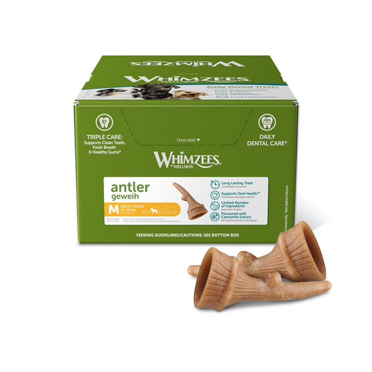 Whimzees Antler Medium Bulk Box Of 66