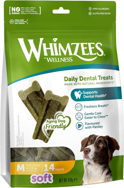 Whimzees Soft Value Bag Medium Dog 14 Pack