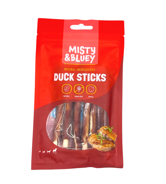 Misty & Bluey Duck Sticks Dog Chew Treat 60g