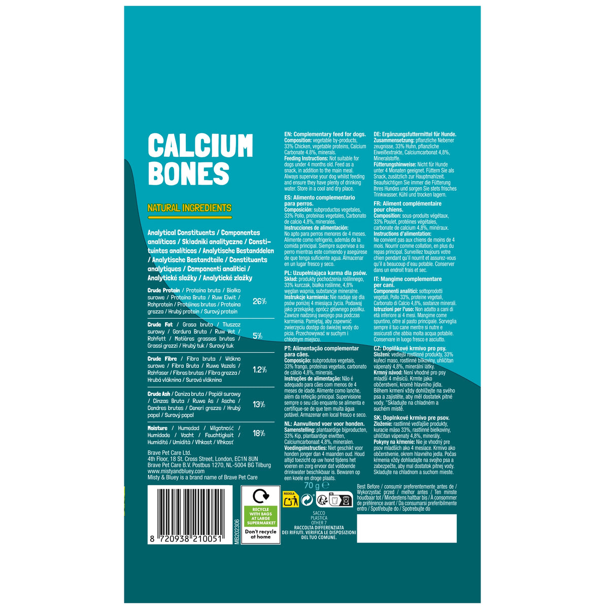 Misty & Bluey Calcium Bones 70g