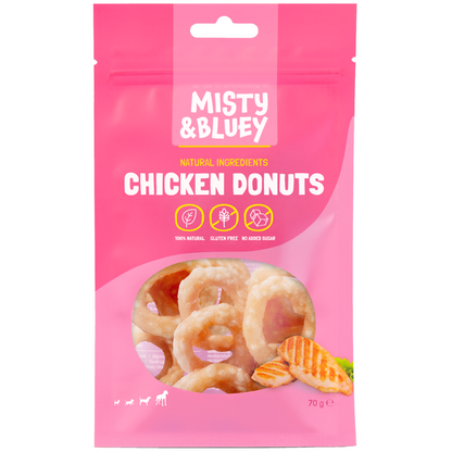 Misty & Bluey Chicken Donuts Dog Chew Treats 70g