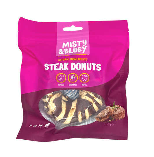 Misty & Bluey Steak Donut Dog Chew Treat 110g