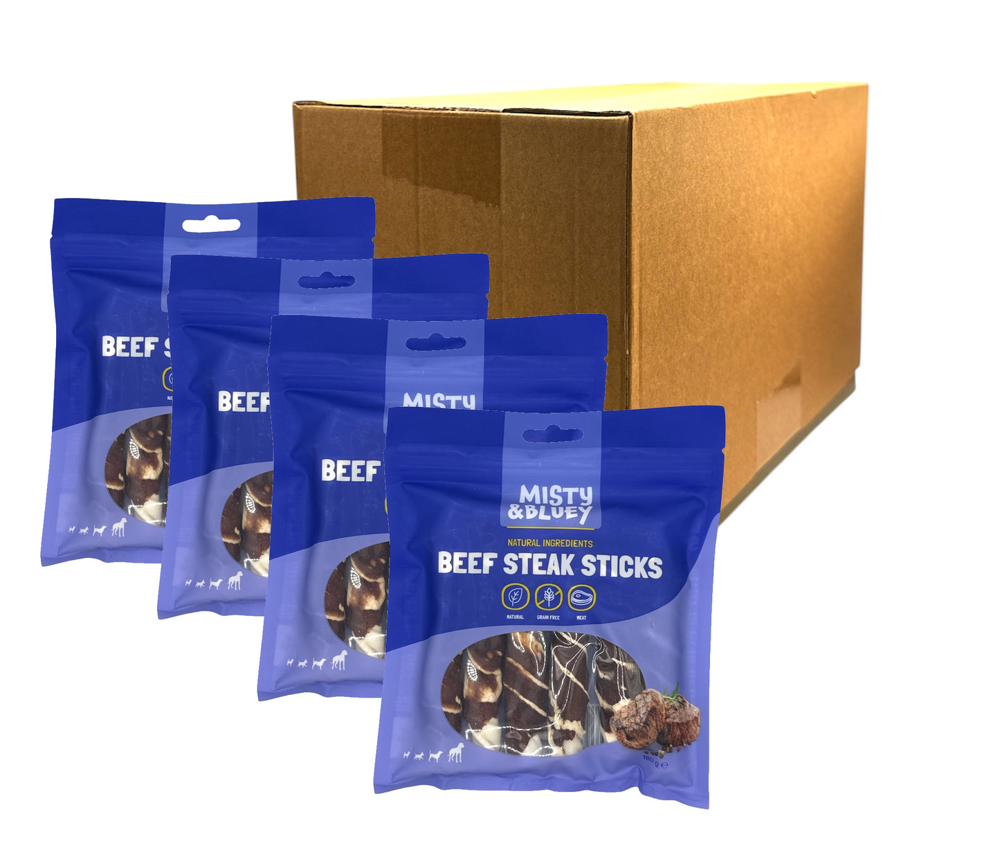 Misty & Bluey Beef Steak Sticks 180g