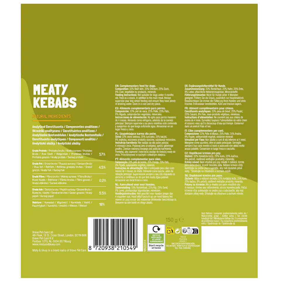 Misty & Bluey Delicious Meaty Kebabs 150g