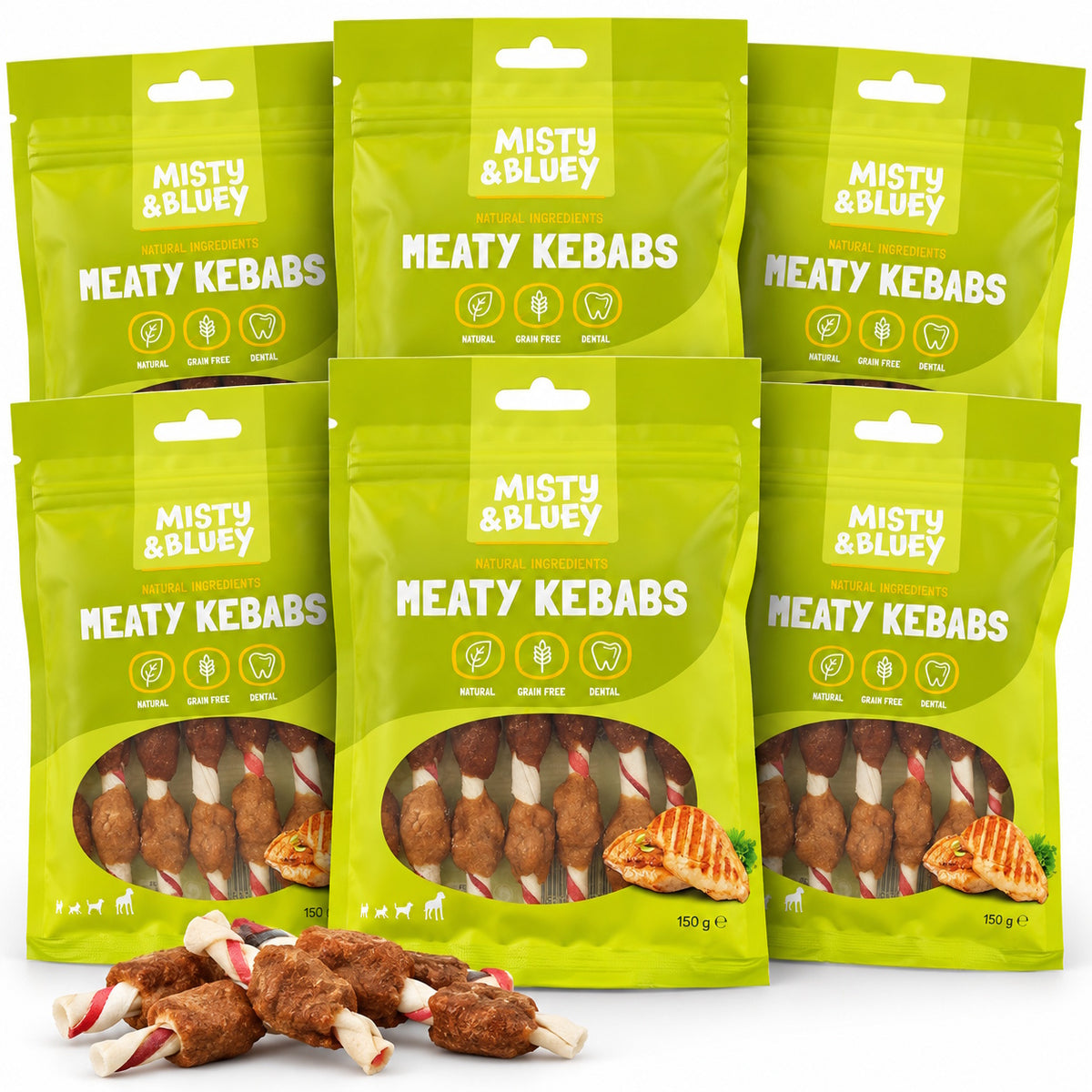 Misty & Bluey Delicious Meaty Kebabs 150g