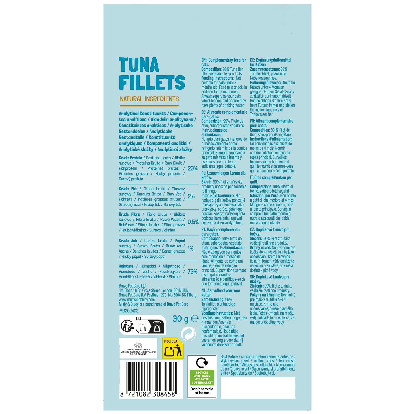 Misty & Bluey Tuna Fillets 30g