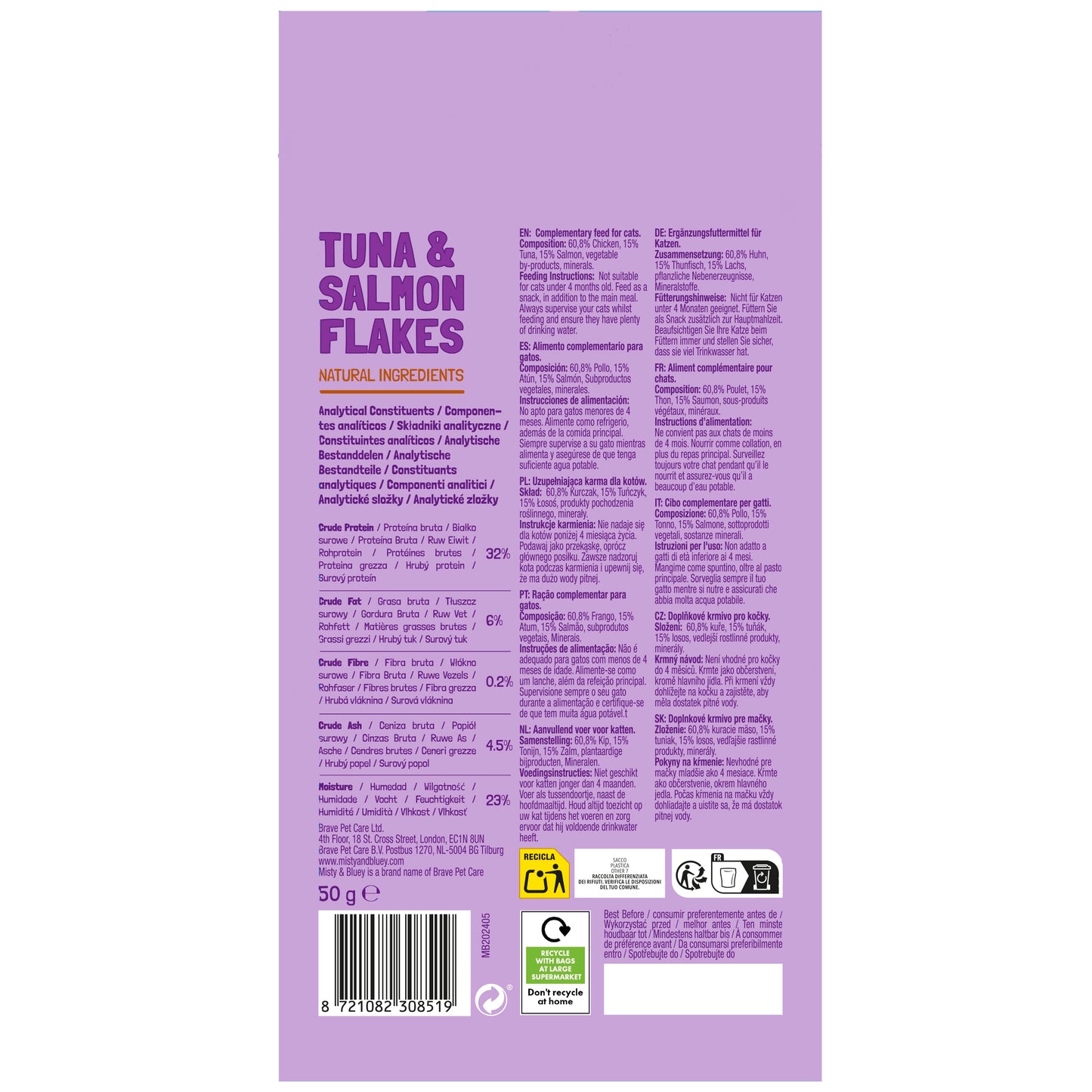 Misty & Bluey Tuna & Salmon Flakes 50g