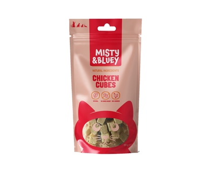 Misty & Bluey Natural Freeze Dried Chicken Cubes 20g