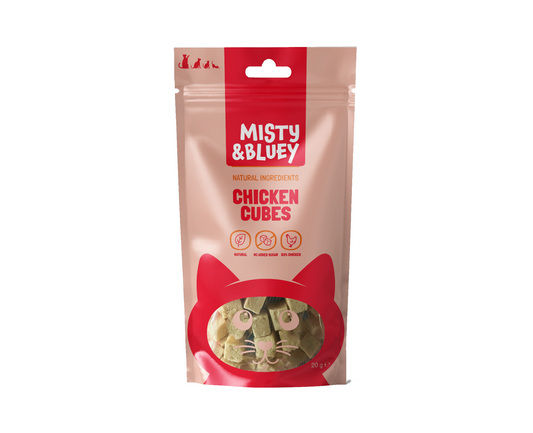 Misty & Bluey Natural Freeze Dried Chicken Cubes 20g