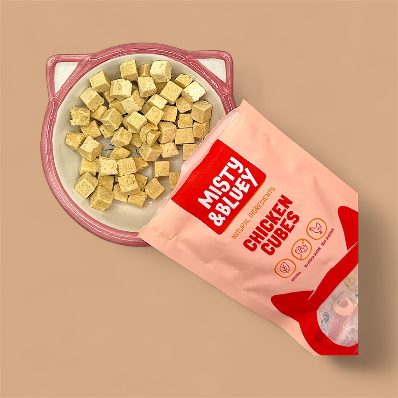 Misty & Bluey Natural Freeze Dried Chicken Cubes 20g