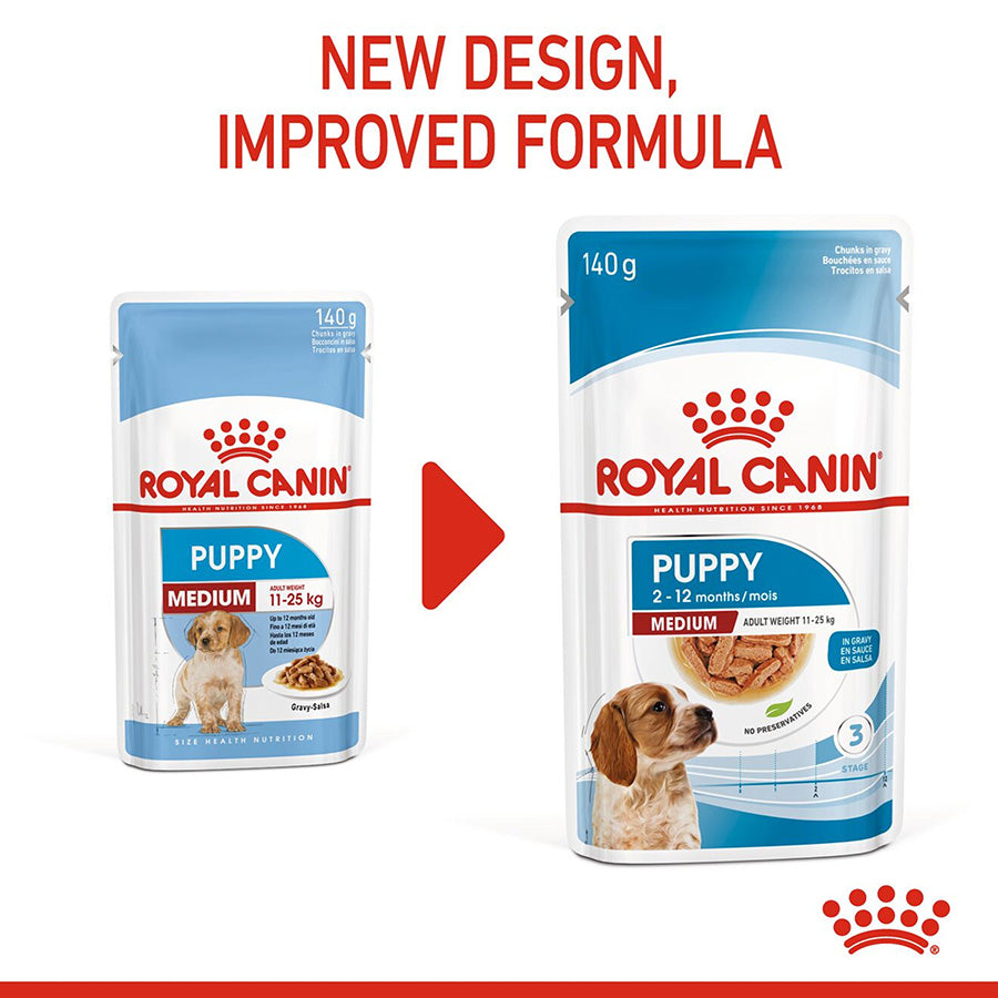 Royal Canin Medium Puppy Chunks In Gravy 140g