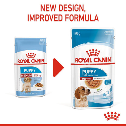 Royal Canin Medium Puppy Chunks In Gravy 140g
