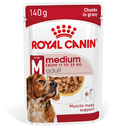 Royal Canin Dog Medium Adult Chunks In Gravy 140g