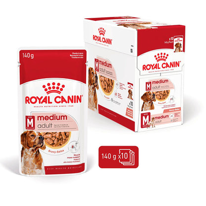 Royal Canin Dog Medium Adult Chunks In Gravy 140g