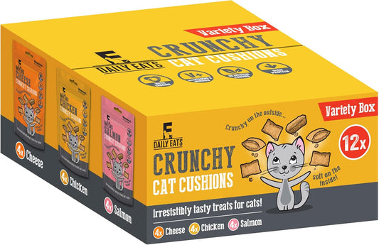 Daily Eats Crunchy Cat Cushions Variety Box (12 x 60g Bags)