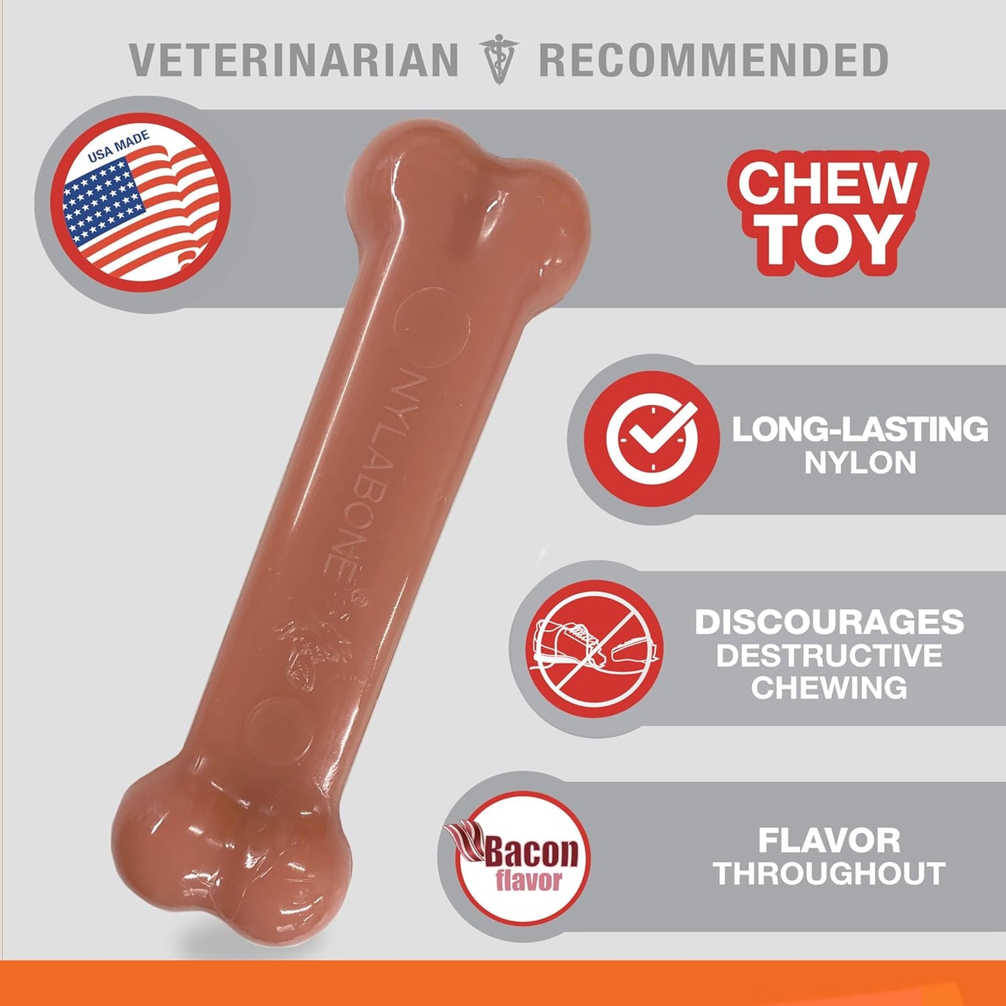 Nylabone Durachew Wolf Twin Pack Chicken & Bacon