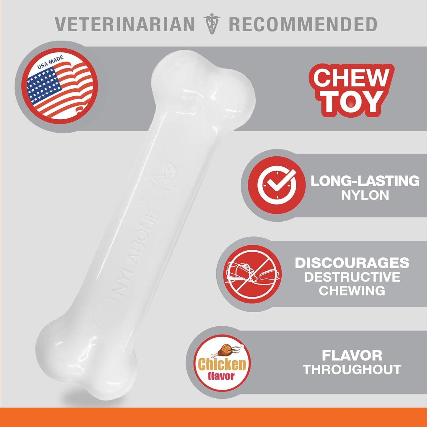 Nylabone Durachew Wolf Twin Pack Chicken & Bacon