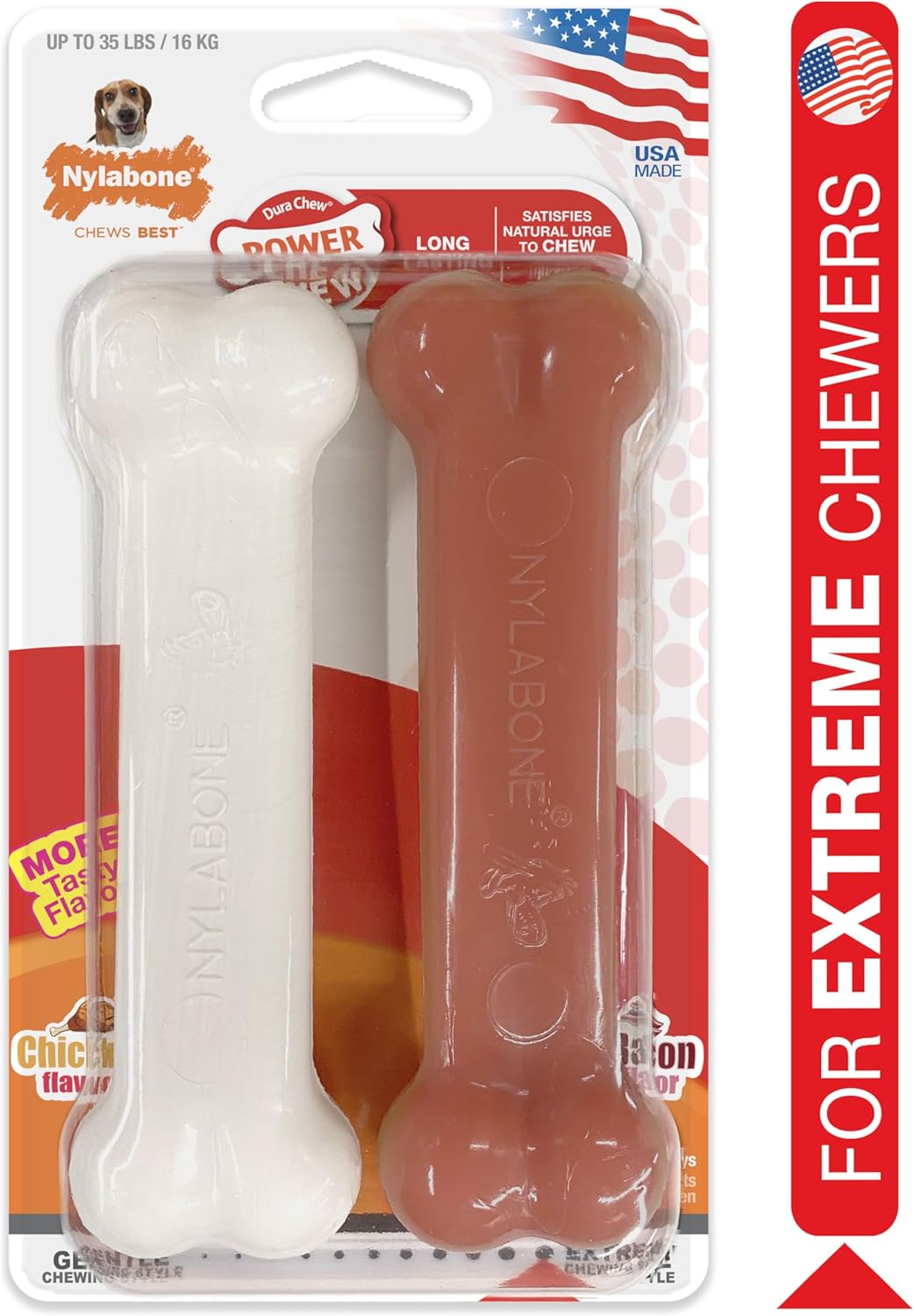 Nylabone Durachew Wolf Twin Pack Chicken & Bacon