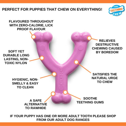 Nylabone Puppy Wishbone Pink X Small