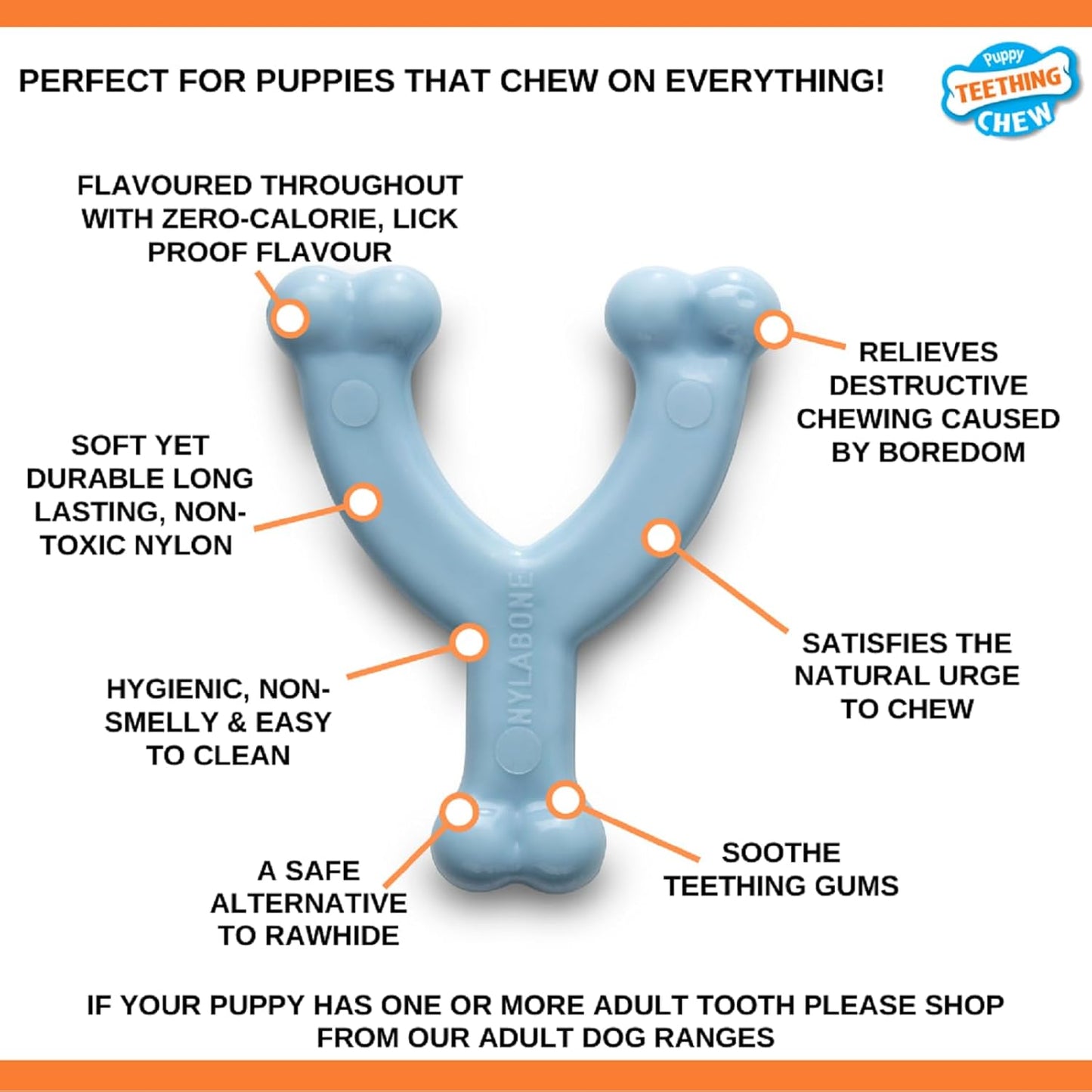 Nylabone Puppy Wishbone Blue X Small