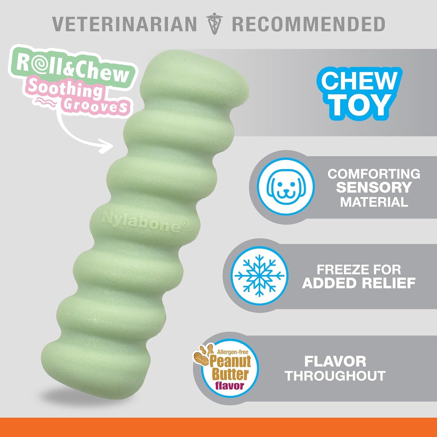 Nylabone Puppy Tactile Stick Peanut Butter Small