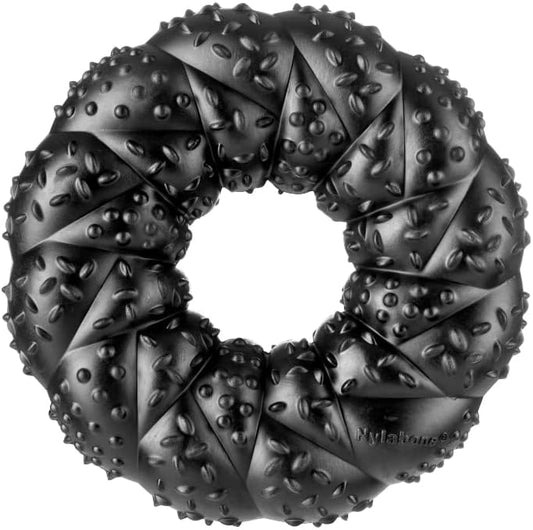 Nylabone Black Rubber Ring Roll & Chase Beef Medium