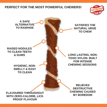 Nylabone Pork Hide Bone Alternative Large Bacon & Peanut Butter