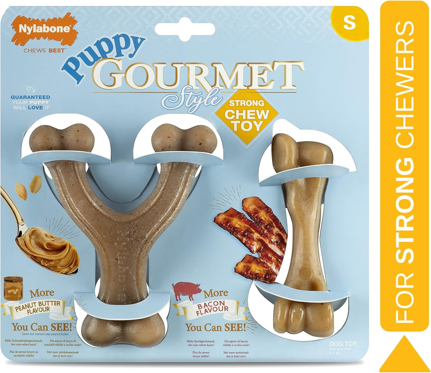 Nylabone Puppy Gourmet Femur & Wishbone Small Twin Pack