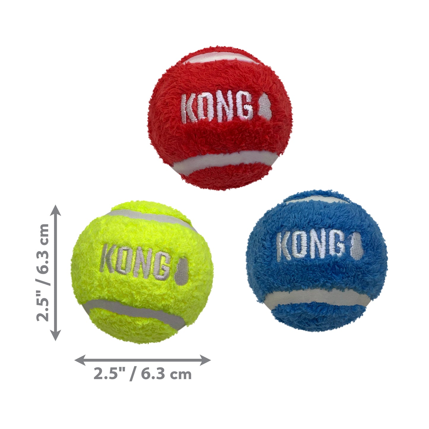 KONG Air Dog Sports Softie Balls Medium 2.5" 3pcs