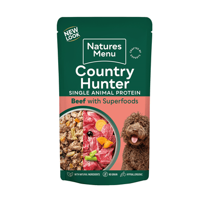 Natures Menu Country Hunter Dog Pouch Beef 6x 150g