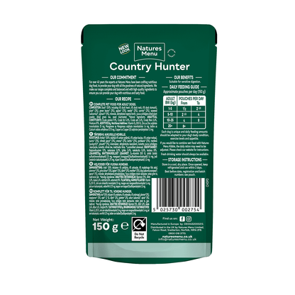 Natures Menu Country Hunter Dog Pouch Duck 6x 150g