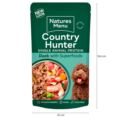 Natures Menu Country Hunter Dog Pouch Duck 6x 150g