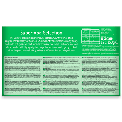 Natures Menu Country Hunter Dog Pouch Superfood Selection Multipack 12 x 150g